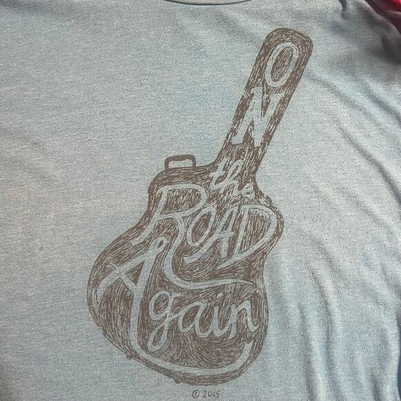 Very Important Tee Unisex XXL Blue "On The Road Again" with Guitar road trip - Picture 7 of 10